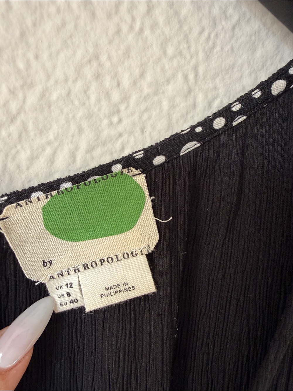 Anthropologie Black Textured Wide Leg Jumpsuit with Scoop Neck - Picture 3 of 9